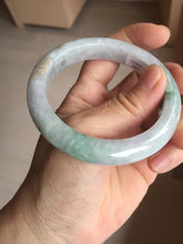 Load image into Gallery viewer, 55.4mm 100% Natural type A green purple white carved flowers and golden-painted Jadeite Jade bangle PB228-0264