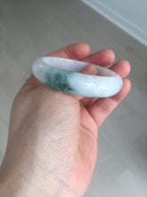 Load image into Gallery viewer, 52mm certified type A 100% Natural green/white oval jadeite jade bangle BK125-0256