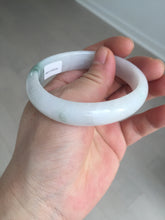Load image into Gallery viewer, 52mm certified type A 100% Natural green/white oval jadeite jade bangle BK125-0256