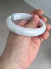 Load image into Gallery viewer, 52mm certified type A 100% Natural green/white oval jadeite jade bangle BK125-0256