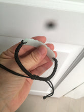 Load image into Gallery viewer, 100% natural type A yellow/white/green carved feather jadeite jade braided adjustable slider bracelet AX39