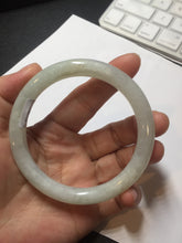 Load image into Gallery viewer, 58.9mm certified 100% natural type A icy watery light green white round cut jadeite jade bangle BS83-(1099)
