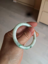 Load image into Gallery viewer, 35-38mm Type A 100% Natural sunny green/white Jadeite Jade kids bangle /scarf button group BF100