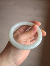Load image into Gallery viewer, 57.7mm certified 100% natural type A icy watery light green white round cut jadeite jade bangle BS84-(1100)