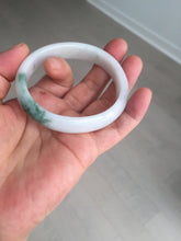 Load image into Gallery viewer, 52mm certified type A 100% Natural green/white oval jadeite jade bangle BK125-0256