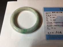 Load image into Gallery viewer, 56mm Certified type A 100% Natural sunny green/white Jadeite bangle AY87-3479