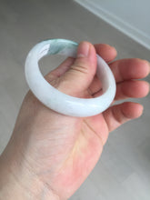 Load image into Gallery viewer, 52mm certified type A 100% Natural green/white oval jadeite jade bangle BK125-0256