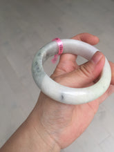 Load image into Gallery viewer, 56.1mm Certified 100% natural type A green/very light pink/yellow chubby jadeite jade bangle Z44-0472