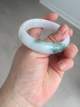 Load image into Gallery viewer, 52mm certified type A 100% Natural green/white oval jadeite jade bangle BK125-0256