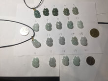 Load image into Gallery viewer, 100% natural type A dark green/light green/white/gray jadeite jade fox pendant necklace PC123