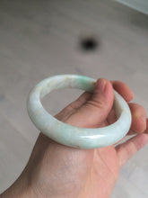 Load image into Gallery viewer, 55.7mm 100% natural Type A sunny green/brown/white jadeite jade bangle R97-3332