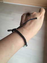 Load image into Gallery viewer, 100% natural type A yellow/white/green carved feather jadeite jade braided adjustable slider bracelet AX39