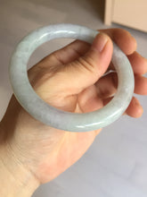 Load image into Gallery viewer, 56mm Certified type A 100% Natural icy watery light green/purple round cut Jadeite bangle BN41