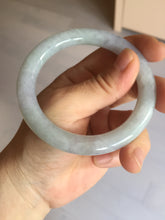 Load image into Gallery viewer, 56mm Certified type A 100% Natural icy watery light green/purple round cut Jadeite bangle BN41