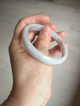 Load image into Gallery viewer, 56mm 100% Natural type A light green purple white carved flowers and golden-painted Jadeite Jade bangle PB227-0274