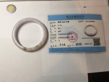 Load image into Gallery viewer, 58mm certified 100% natural Type A light purple yellow white (Whispers of Autumn) jadeite jade bangle PB70-9034