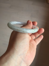 Load image into Gallery viewer, 54mm certificated Type A 100% Natural light green/white round cut Jadeite Jade bangle BK70-9864