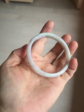 Load image into Gallery viewer, 56mm 100% Natural type A light green purple white carved flowers and golden-painted Jadeite Jade bangle PB227-0274