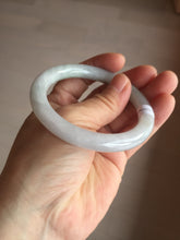 Load image into Gallery viewer, 54mm certificated Type A 100% Natural light green/white round cut Jadeite Jade bangle BK70-9864