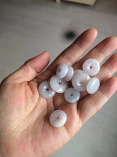 Load image into Gallery viewer, 100% Natural white/purple/yellow jadeite Jade Safety Guardian Button(donut) Pendant/worry stone BF96