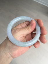 Load image into Gallery viewer, 56mm Certified type A 100% Natural icy watery light green/purple round cut Jadeite bangle BN41
