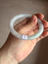 Load image into Gallery viewer, 54mm certificated Type A 100% Natural light green/white round cut Jadeite Jade bangle BK70-9864