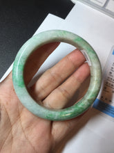 Load image into Gallery viewer, 58.5mm Certified type A 100% Natural sunny green/white Jadeite bangle AY87-3471