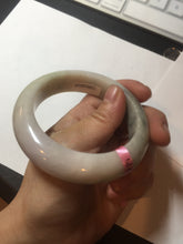Load image into Gallery viewer, 56.1mm Certified 100% natural type A green/very light pink/yellow chubby jadeite jade bangle Z44-0472