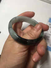 Load image into Gallery viewer, 47mm Certified Type A 100% Natural dark green Jadeite Jade oval bangle AH93-4483