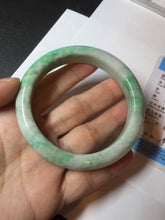 Load image into Gallery viewer, 58.5mm Certified type A 100% Natural sunny green/white Jadeite bangle AY87-3471
