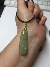 Load image into Gallery viewer, 100% Natural type A green/yellow Jadeite Jade bamboo pendant group F158