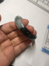 Load image into Gallery viewer, 47mm Certified Type A 100% Natural dark green Jadeite Jade oval bangle AH93-4483