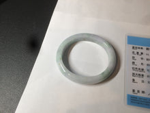 Load image into Gallery viewer, 52.5mm certified type A 100% Natural light green/yellow/purple(FU LU Shou) oval jadeite jade bangle AK59-0766