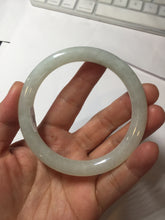 Load image into Gallery viewer, 58.9mm certified 100% natural type A icy watery light green white round cut jadeite jade bangle BS83-(1099)