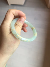 Load image into Gallery viewer, 53.7mm 100% Natural type A icy watery light green carved and golden-painted round cut Jadeite Jade bangle Pb212-2404