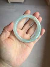 Load image into Gallery viewer, 53.7mm 100% Natural type A icy watery light green carved and golden-painted round cut Jadeite Jade bangle Pb212-2404