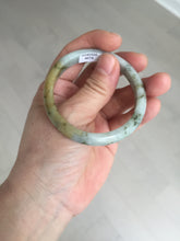 Load image into Gallery viewer, 52mm certified Type A 100% Natural light green yellow brown autumn colors slim oval Jadeite Jade bangle Q140-4074