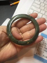 Load image into Gallery viewer, 50mm Certified Type A 100% Natural dark green/gray/black Jadeite Jade bangle PA7-3457 ($19.99 group)