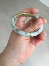 Load image into Gallery viewer, 52mm certified Type A 100% Natural light green yellow brown autumn colors slim oval Jadeite Jade bangle Q140-4074