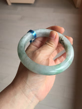 Load image into Gallery viewer, 61.5 mm certified type A 100% Natural oily light green/white/purple chubby Jadeite Jade bangle BM17-2786