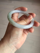 Load image into Gallery viewer, 55.5mm certified Type A 100% Natural light green/purple round cut Jadeite Jade bangle BK67-9881