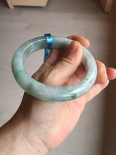 Load image into Gallery viewer, 61.5 mm certified type A 100% Natural oily light green/white/purple chubby Jadeite Jade bangle BM17-2786