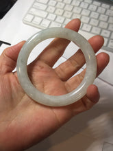 Load image into Gallery viewer, 57.7mm certified 100% natural type A icy watery light green white round cut jadeite jade bangle BS84-(1100)