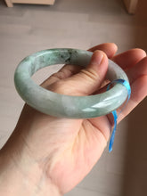 Load image into Gallery viewer, 61.5 mm certified type A 100% Natural oily light green/white/purple chubby Jadeite Jade bangle BM17-2786