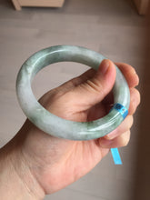 Load image into Gallery viewer, 61.5 mm certified type A 100% Natural oily light green/white/purple chubby Jadeite Jade bangle BM17-2786