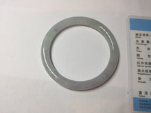 Load image into Gallery viewer, 53.5mm certified 100% natural icy watery light green purple slim round cut jadeite jade bangle PB73-1269