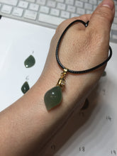 Load image into Gallery viewer, 100% natural type A icy watery dark green jadeite jade petal pendant group F159