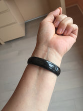 Load image into Gallery viewer, 52.8mm Certified Type A 100% Natural black (Wuji)Jadeite Jade bangle group D94