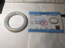 Load image into Gallery viewer, 59.2mm Certified 100% Natural type A light green/purple carved and golden-painted chubby round cut Jadeite Jade bangle PA167-4923