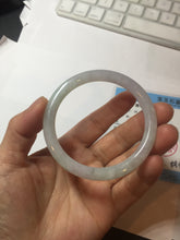 Load image into Gallery viewer, 53.5mm certified 100% natural icy watery light green purple slim round cut jadeite jade bangle PB73-1269